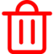 StreamlineInterfaceDeleteBin2RemoveDeleteEmptyBinTrashGarbage_Red